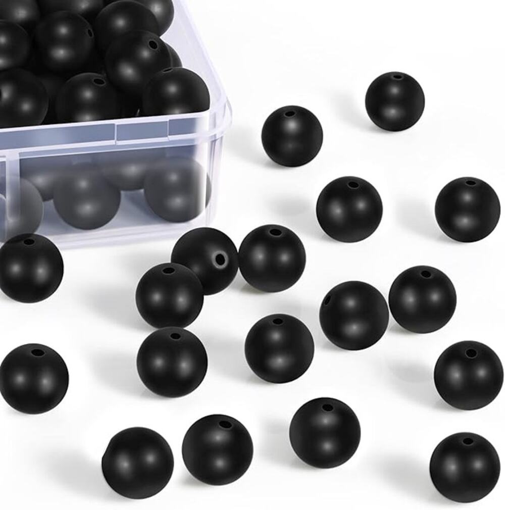 Ecally 300 Pieces Black Matte Onyx Beads, 6mm